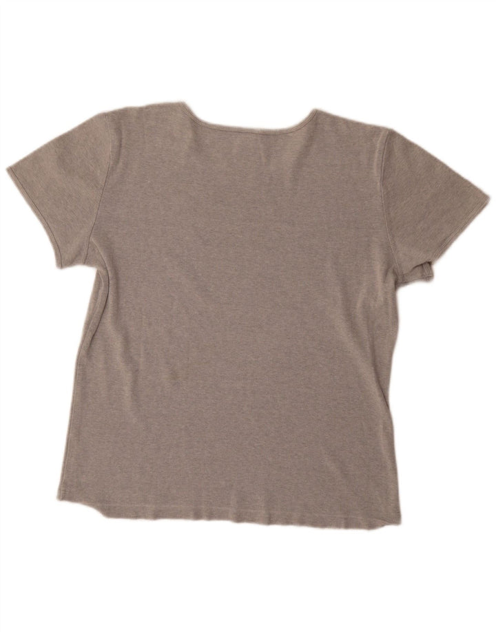 Gap Dame T-Shirt Top UK 16 Stor Grå Bomuld