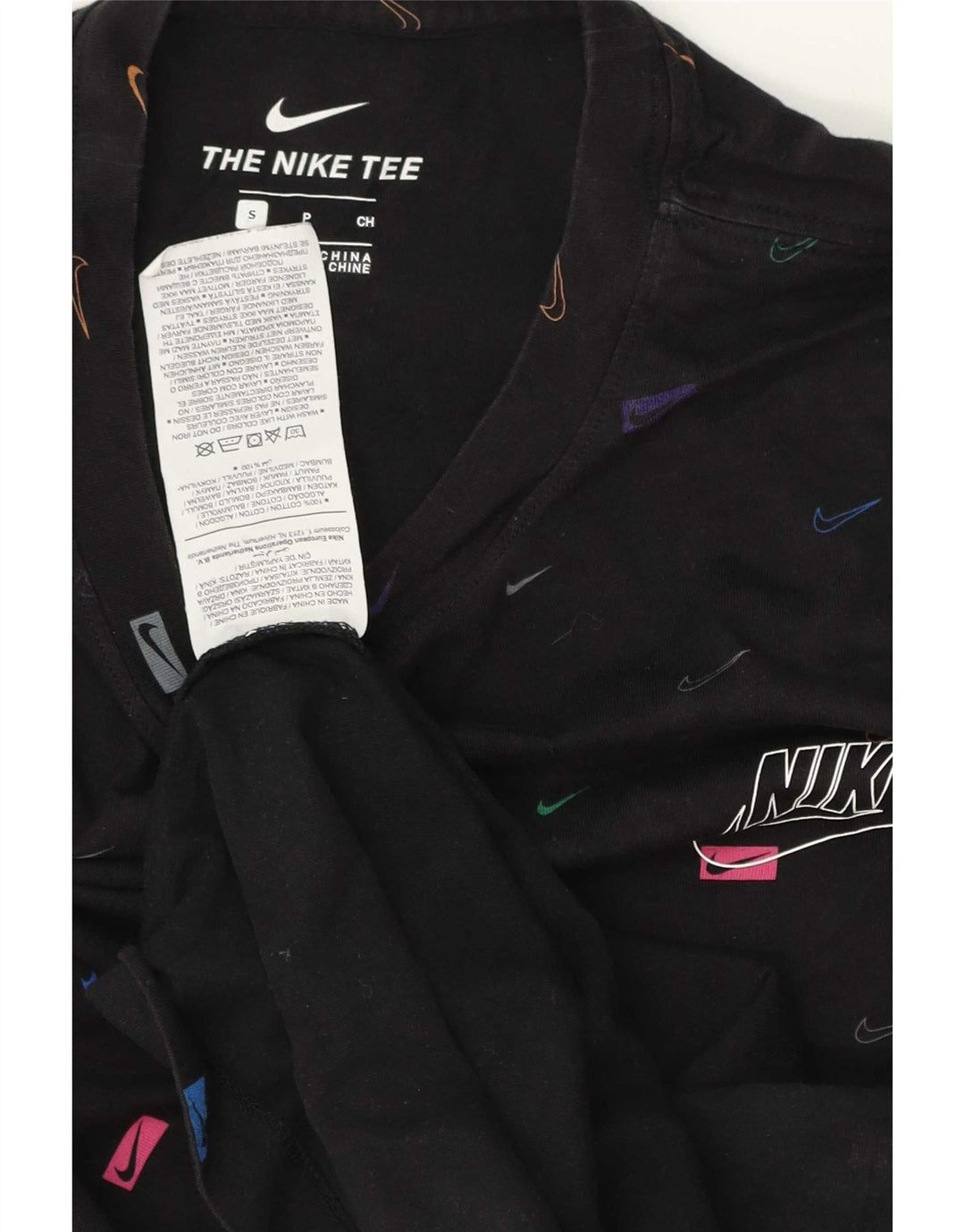 Nike grafisk T-shirt top til mænd, lille sort bomuld