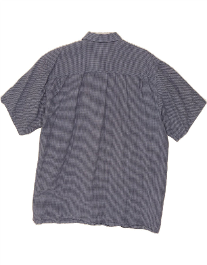 IZOD Mens Short Sleeve Shirt Large Blue Check Linen Vintage Izod and Second-Hand Izod from Messina Hembry 