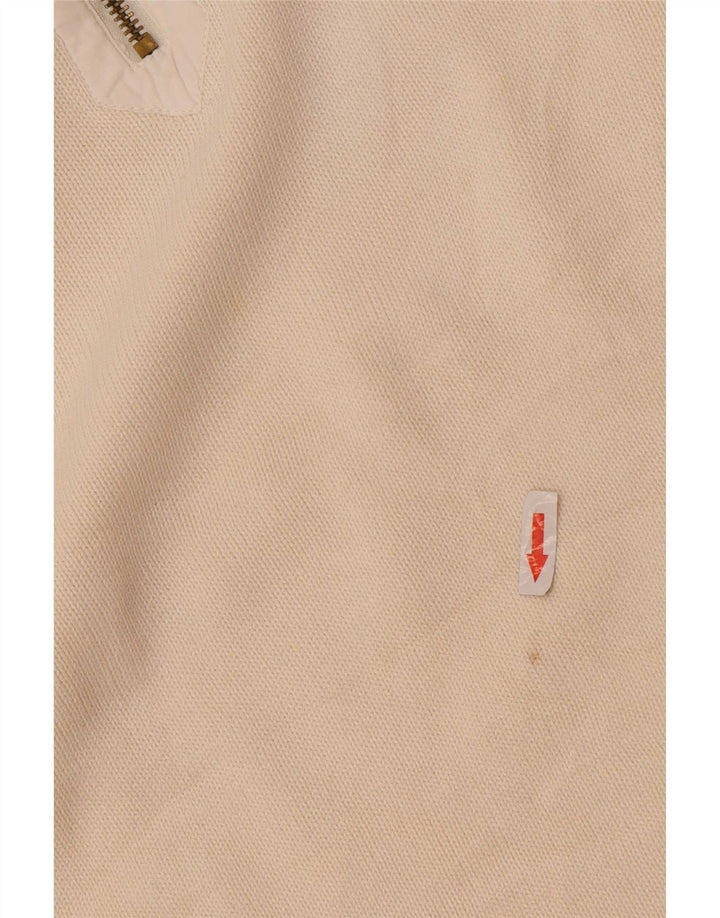 Vintage herre lynlås-hals sweater XL Off White Bomuld
