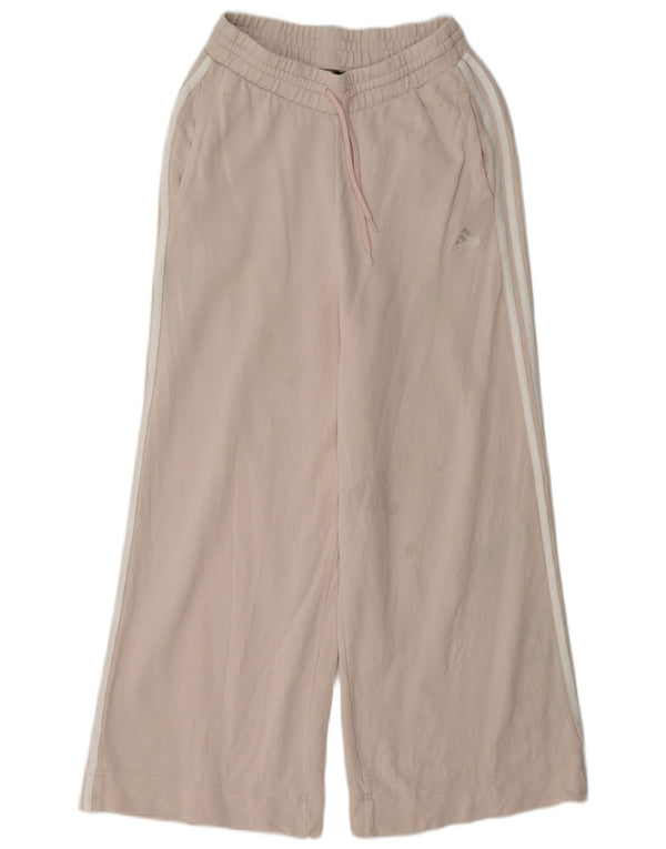 Adidas Womens Wide Leg Tracksuit Trousers UK 8/10 Small Pink Cotton