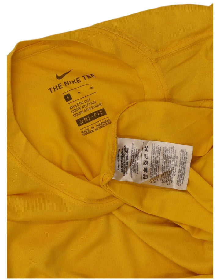 Nike Herre Dri Fit T-Shirt Top Lille Gul Polyester