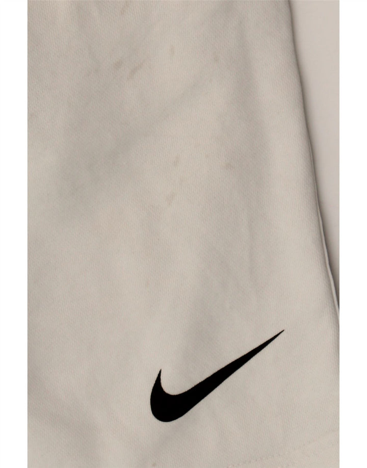 NIKE Mens Graphic Sport Shorts Small White Cotton Vintage Nike and Second-Hand Nike from Messina Hembry 