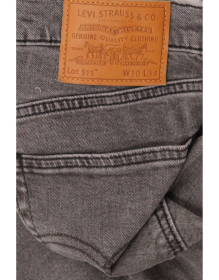 Levi's Herre 511 Slim Jeans W30 L30 Grå Bomuld