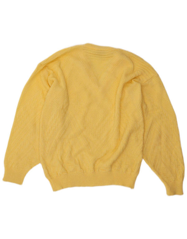 CLAUDE DE PIERRE Herre V-hals sweater IT 50 Medium Gul Akryl