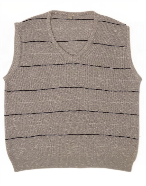 Vintage herrevest tanktop stor grå stribet