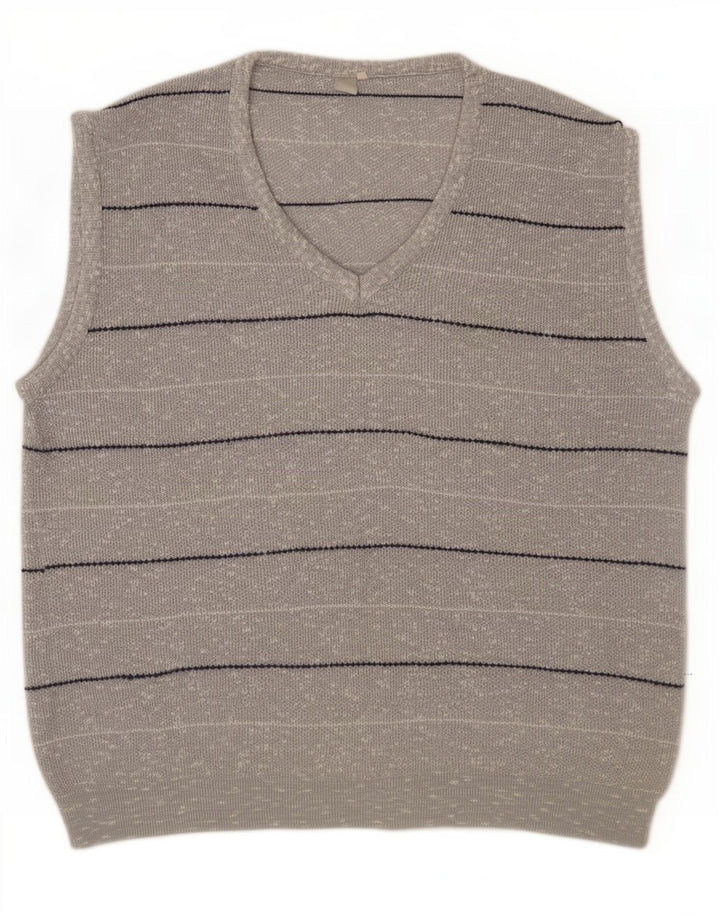 Vintage herrevest tanktop stor grå stribet
