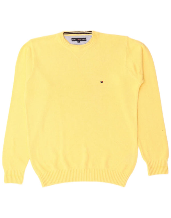 TOMMY HILFIGER sweater med rund hals til mænd mellem gul bomuld