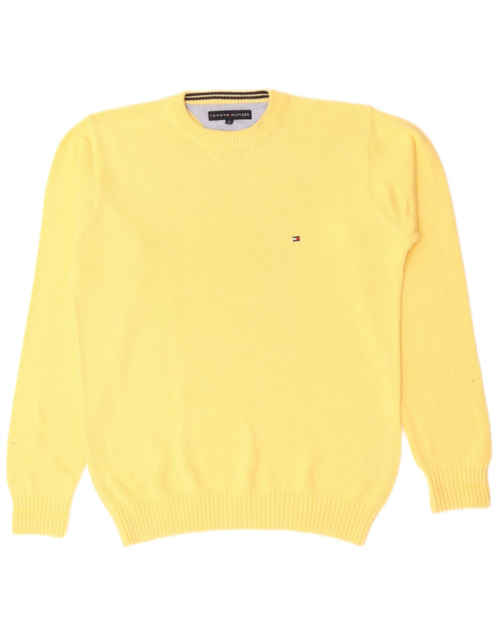 TOMMY HILFIGER sweater med rund hals til mænd mellem gul bomuld