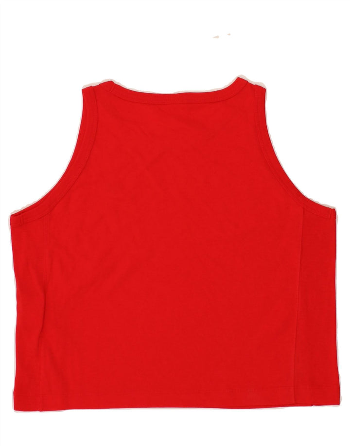 CHAMPION Womens Crop Vest Top UK 14 Medium Red Cotton Vintage Champion and Second-Hand Champion from Messina Hembry 