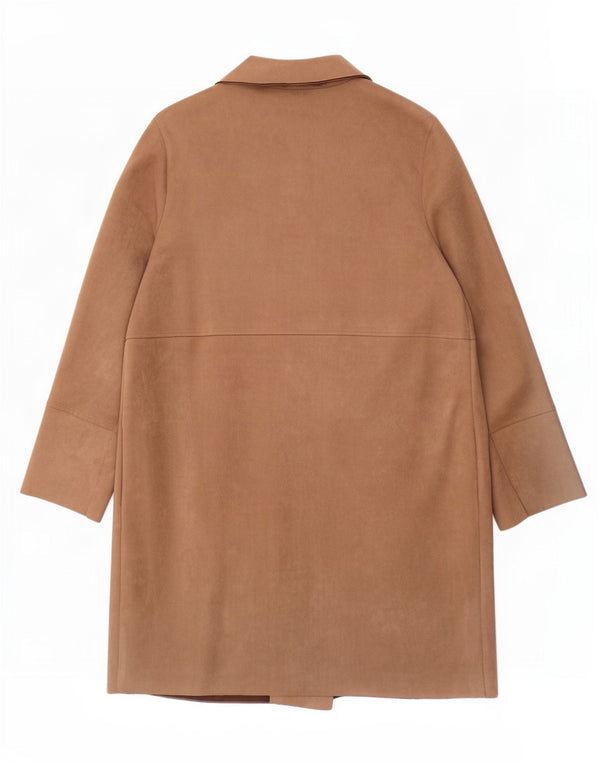 Zara Womens Open Overcoat UK 18 XL Brun Polyester