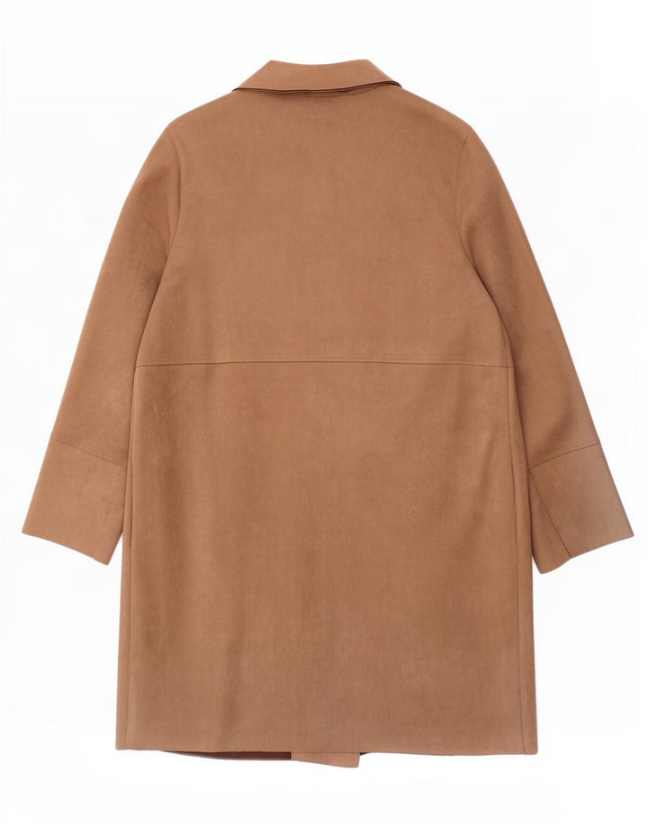 Zara Womens Open Overcoat UK 18 XL Brun Polyester