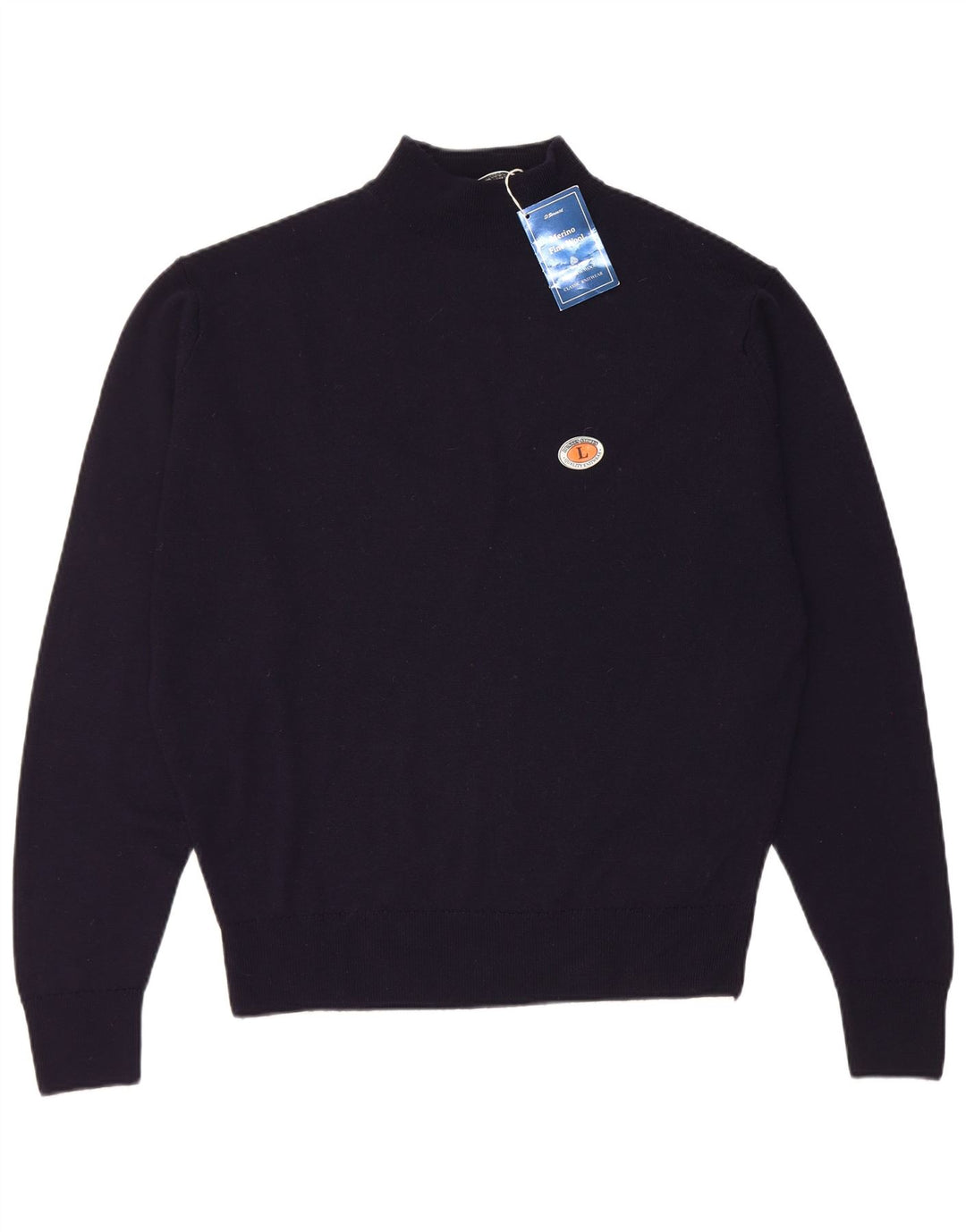 St. Bernard Herre Regular Fit Turtle Neck Jumper Sweater Large Navy Blue