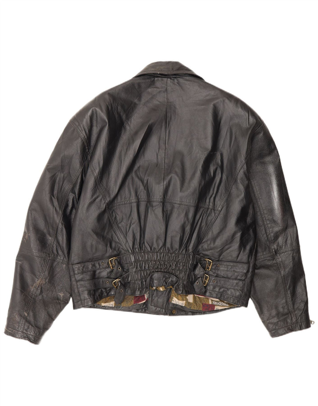 Vintage Herre Læder Biker Jacket IT 50 Medium Sort