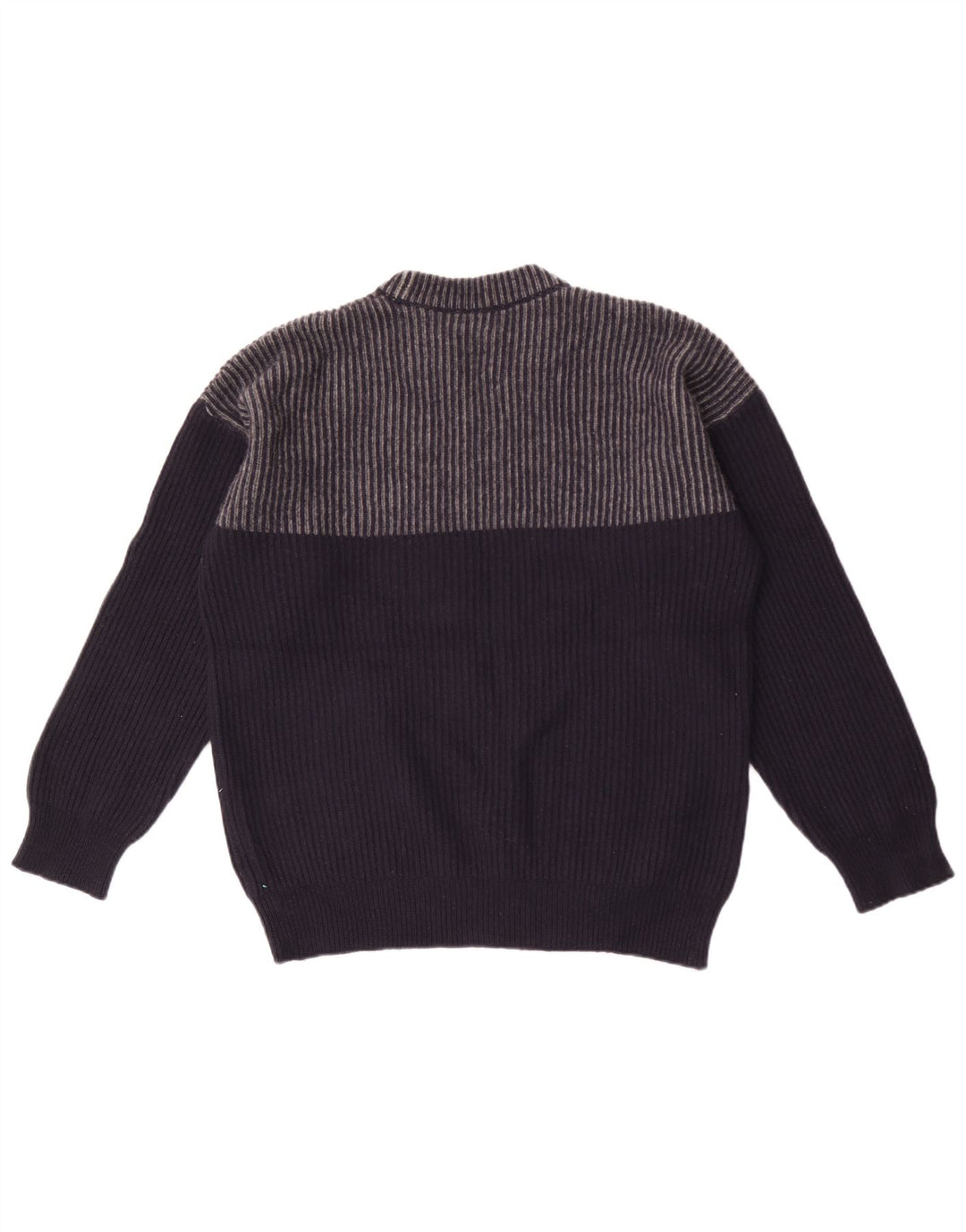 French Connection Herre rund hals sweater XL marineblå stribet uld