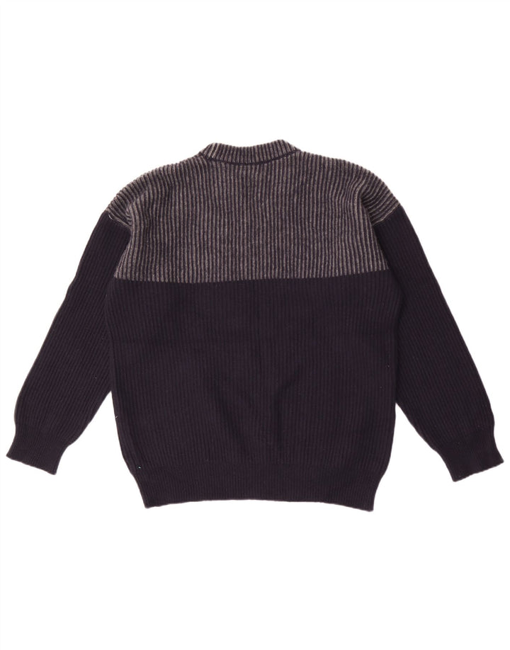 French Connection Herre rund hals sweater XL marineblå stribet uld
