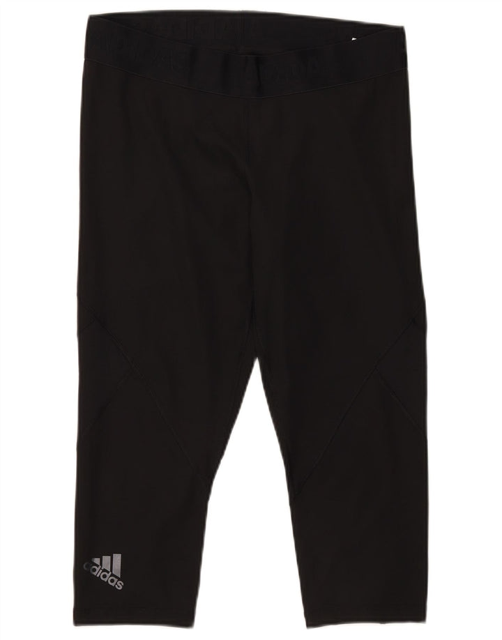 Adidas Womens Tech Fit Capri Leggings UK 16/18 Large Black Polyester