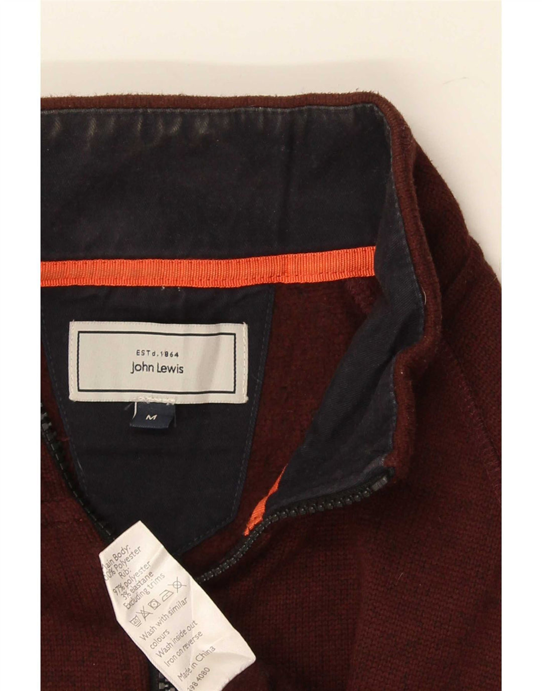 John Lewis Herre træningsdragt Topjakke Medium Burgundy Polyester