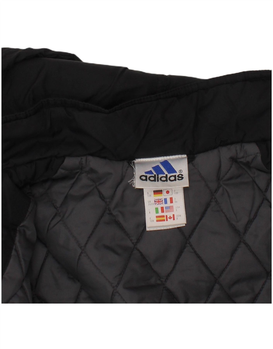 ADIDAS drenge grafisk polstret hættejakke 8-9 år sort polyamid