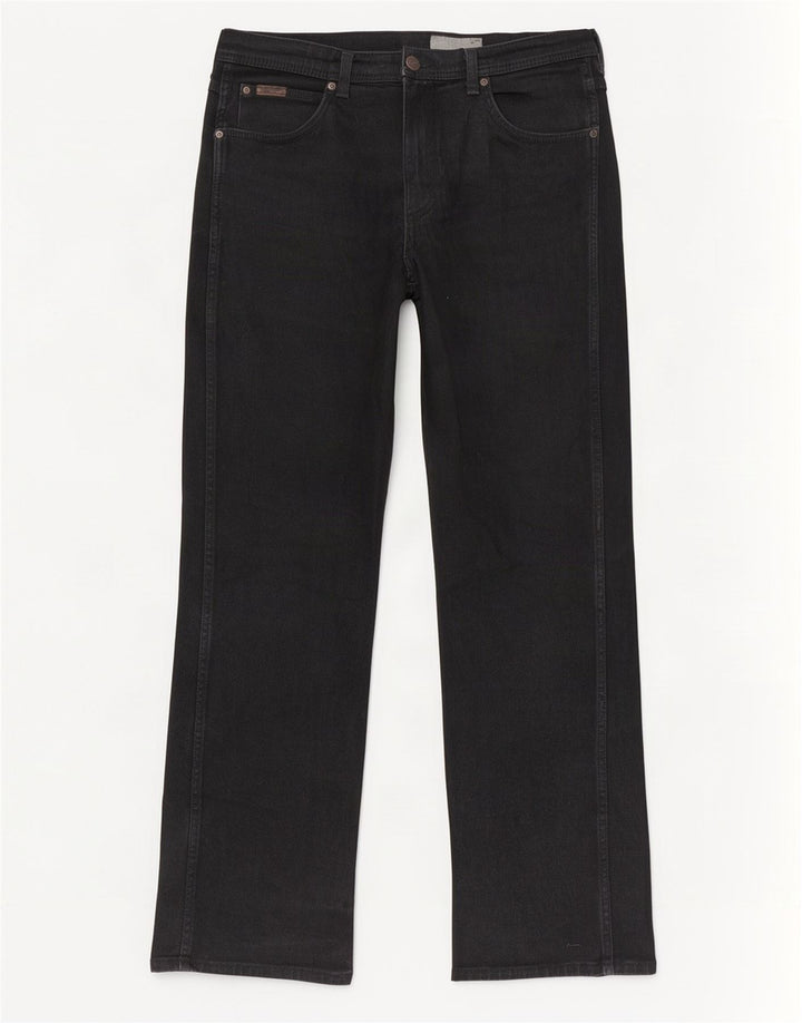 Wrangler Herre Utah Straight Jeans W36 L34 Sort Bomuld