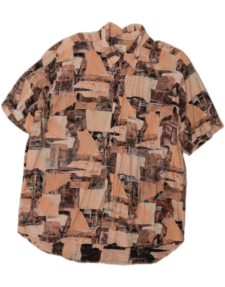 INGRAM Mens Short Sleeve Shirt XL Beige Patchwork Vintage Ingram and Second-Hand Ingram from Messina Hembry 