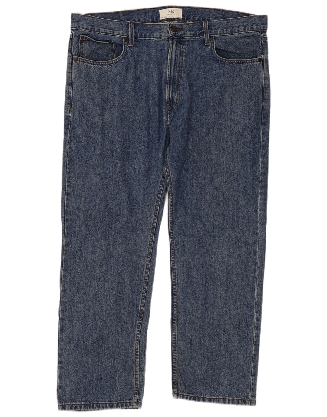 Marks & Spencer Straight Jeans til mænd W40 L29 Blå Bomuld