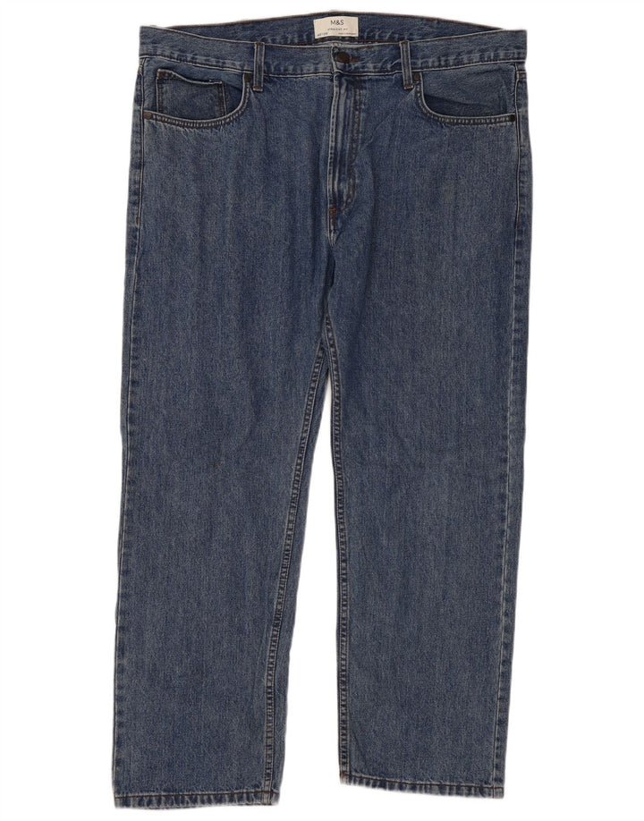 Marks & Spencer Straight Jeans til mænd W40 L29 Blå Bomuld