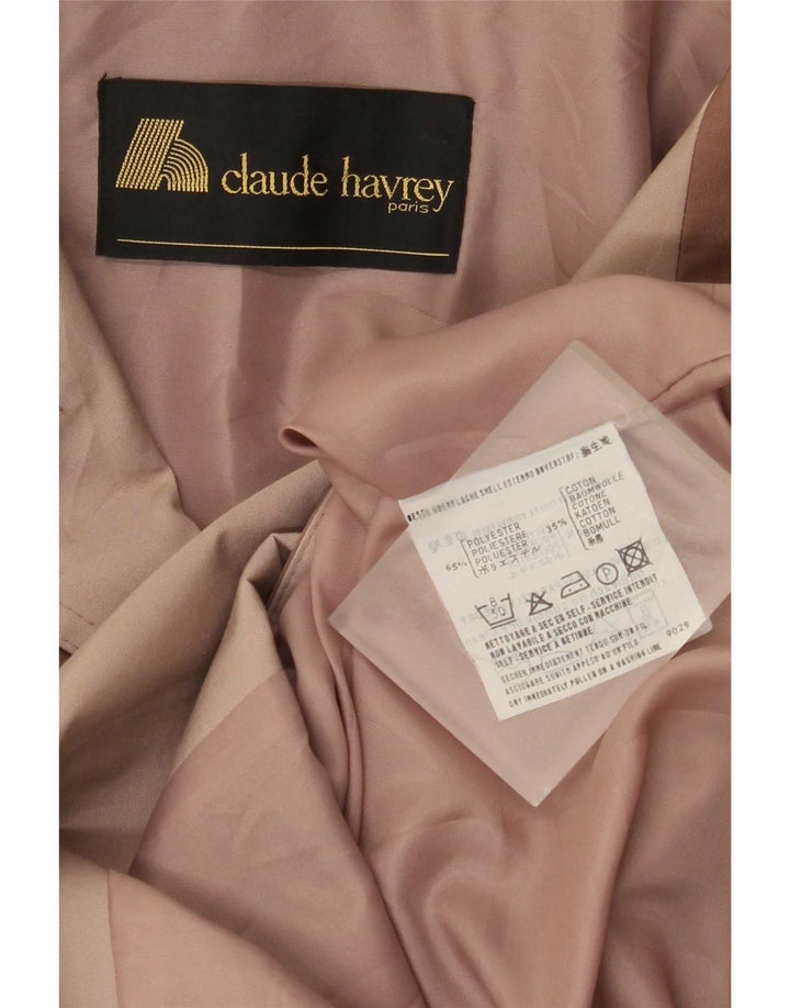 Claude Havrey Dameoverfrakke UK 14 Large Brown Colourblock Polyester