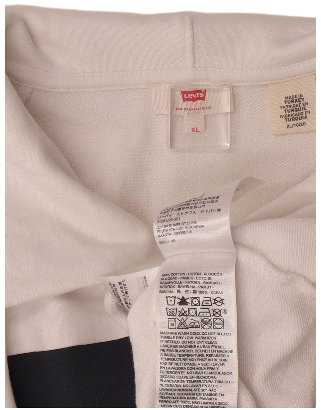 LEVI'S Grafisk hættetrøje til mænd XL Hvid bomuld