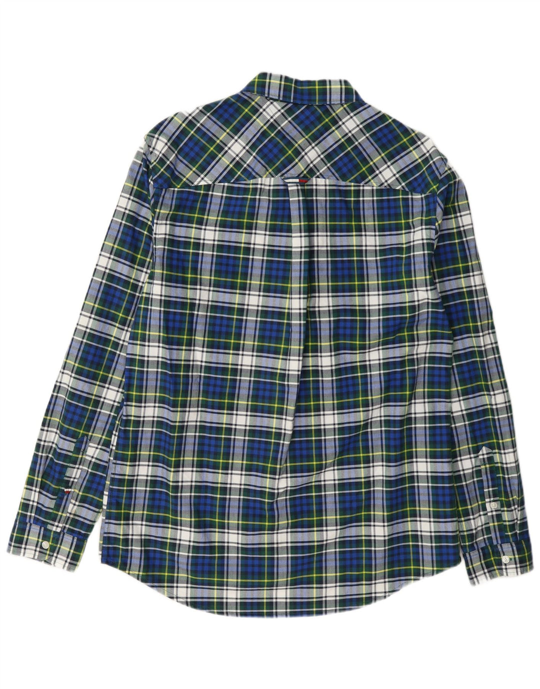 Tommy Hilfiger Herre Flanelskjorte Stor blå ternet bomuld