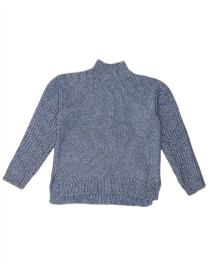 Marks & Spencer Dame Turtle Neck Sweater UK 14 Medium Blue Flecked