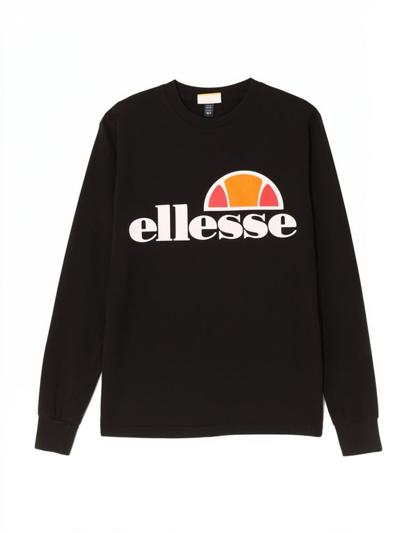 Ellesi Dame Grafisk Top Langærmet UK 4 XS Black Cotton Sports