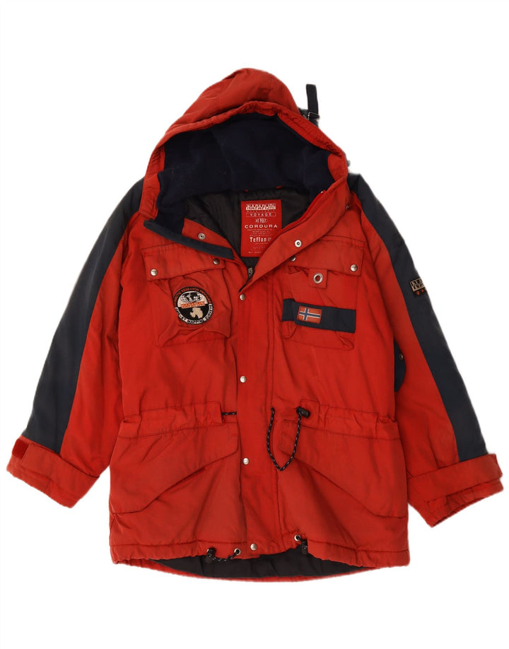 Napapijri Herre Grafisk Windbreaker Jacket UK 38 Medium Red Colourblock