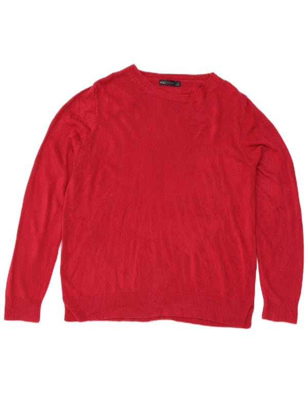 Marks & Spencer Dame Boat Neck Jumper Sweater UK 18 XL Pink Akryl