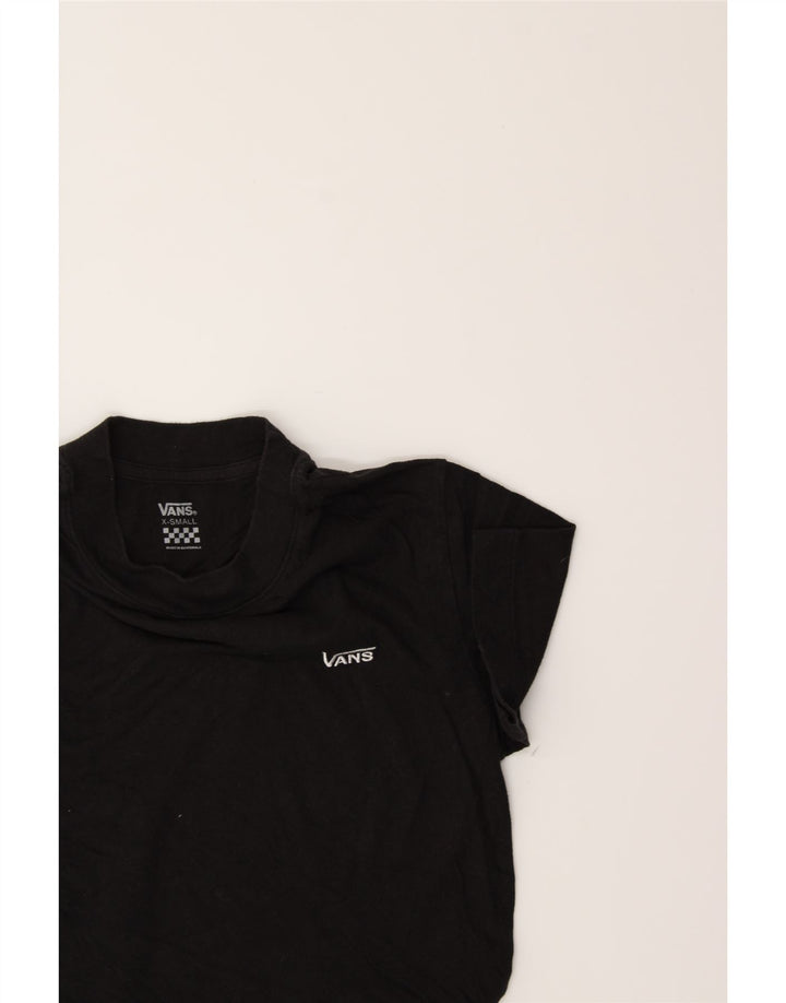 VANS Womens Crop T-Shirt Top UK 6 XS Black Vintage Vans and Second-Hand Vans from Messina Hembry 