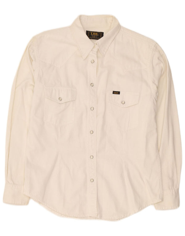 Lee Dame Denim Shirt UK 16 Stor Hvid Bomuld