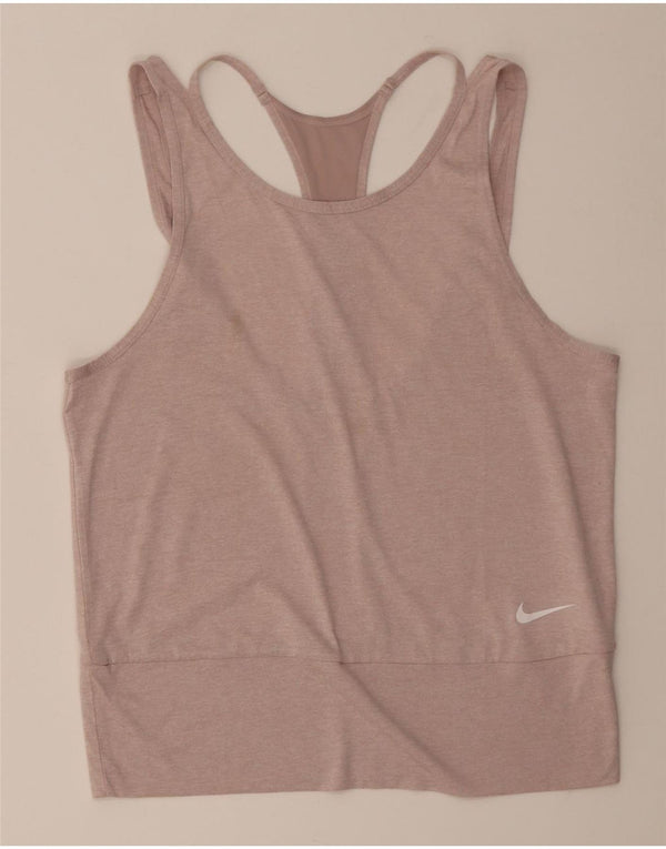 Nike Dame Dri Fit Vest Top UK 12 Medium Pink Polyester
