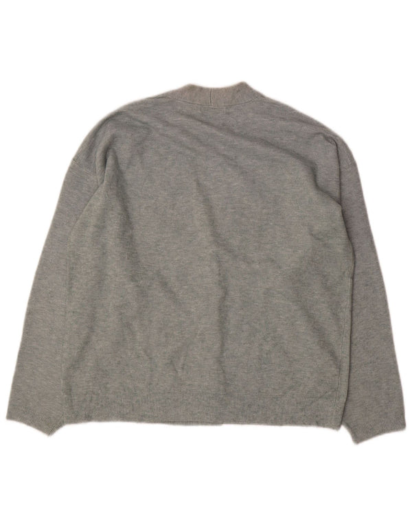 Massimo Dutti Dame Oversized Cardigan Sweater UK 6 XS Grå