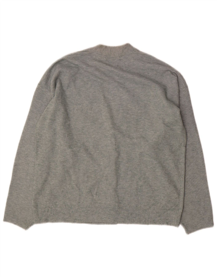 Massimo Dutti Dame Oversized Cardigan Sweater UK 6 XS Grå