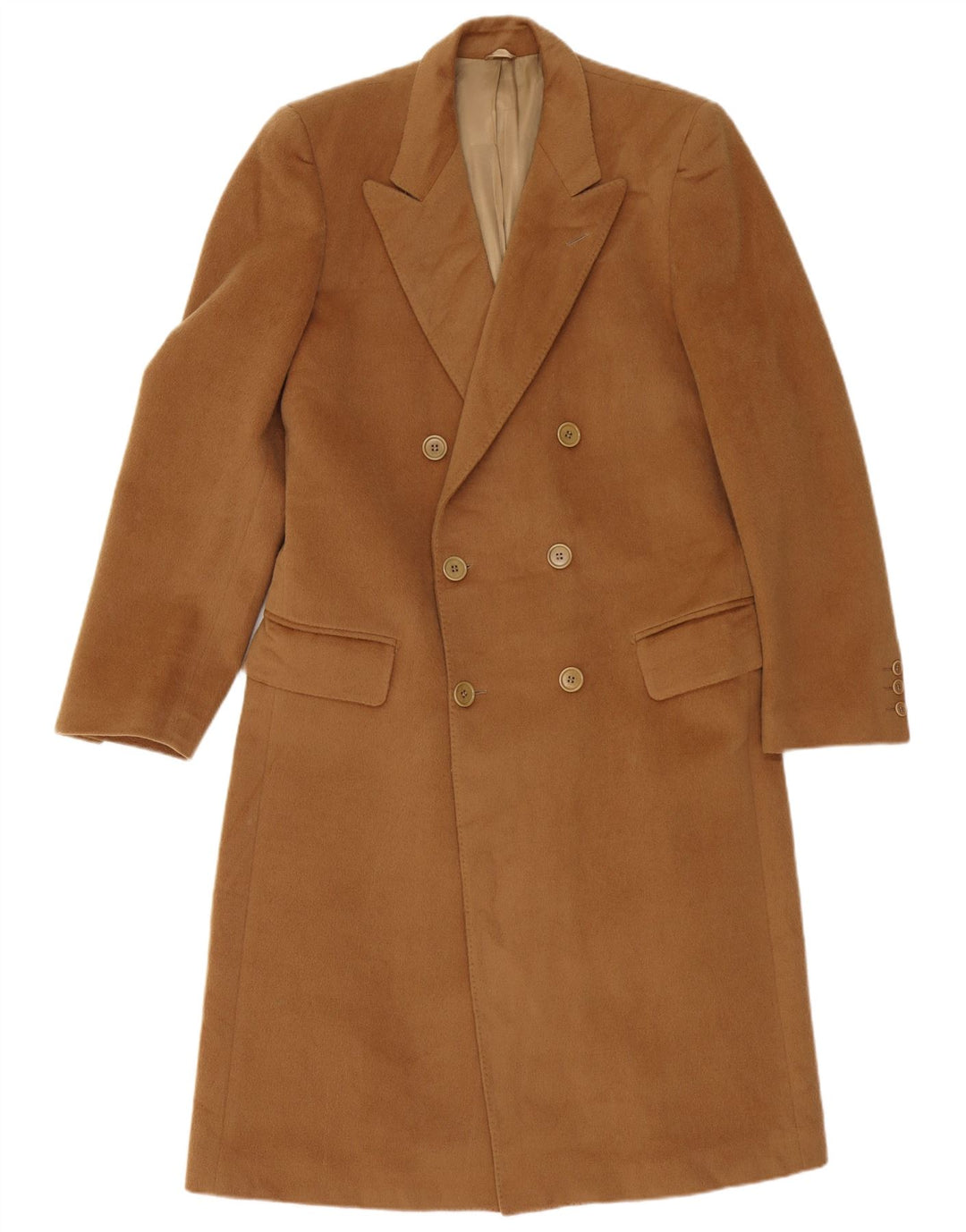 Elle Dame Dobbeltradet Frakke 2XL Brun Uld