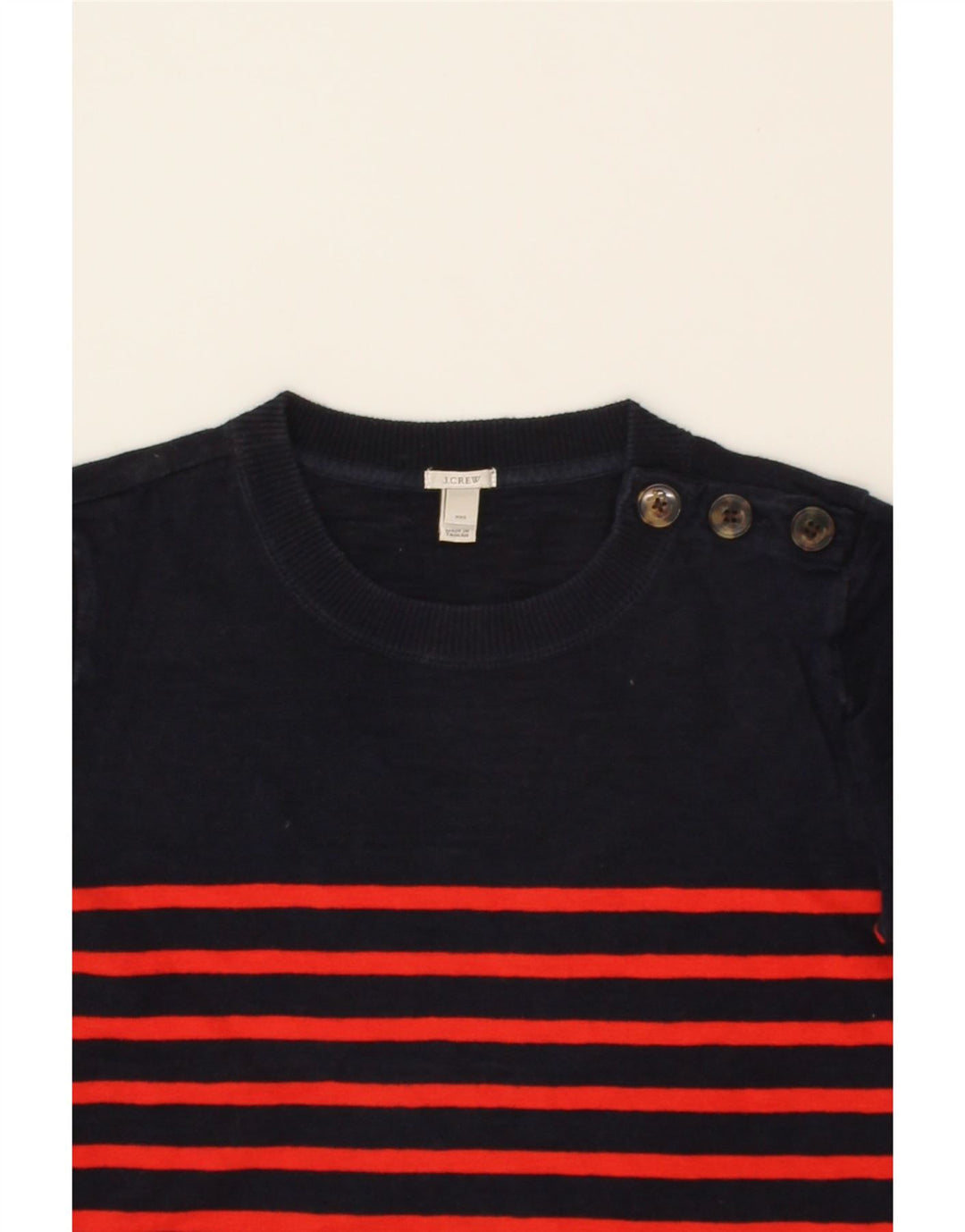 J. CREW Womens Oversized Crew Neck Jumper Sweater UK 2 2XS Navy Blue Vintage J. Crew and Second-Hand J. Crew from Messina Hembry 
