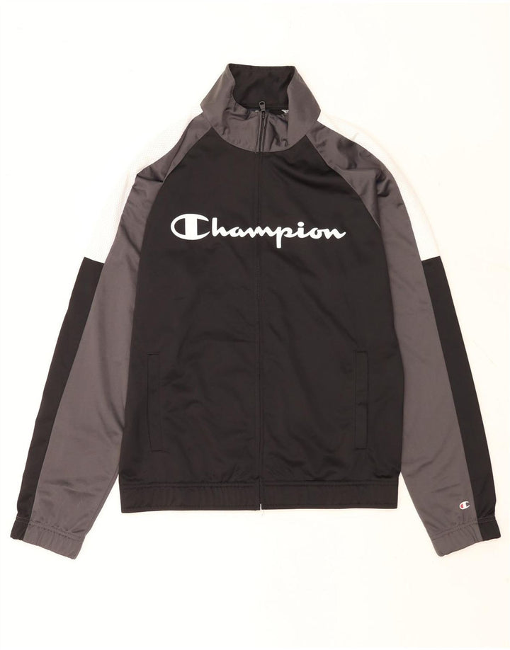Champion Herre grafisk træningsdragt Topjakke Medium Sort Colourblock