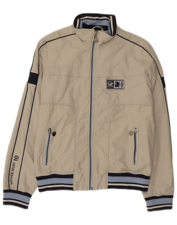 Geox Boys Graphic Bomber Jacket 11-12 år Beige Colourblock Bomuld