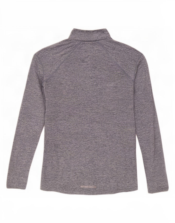 Nike Herre Dri Fit Pullover med lynlås-hals Træningsdragt Top Lille Grå