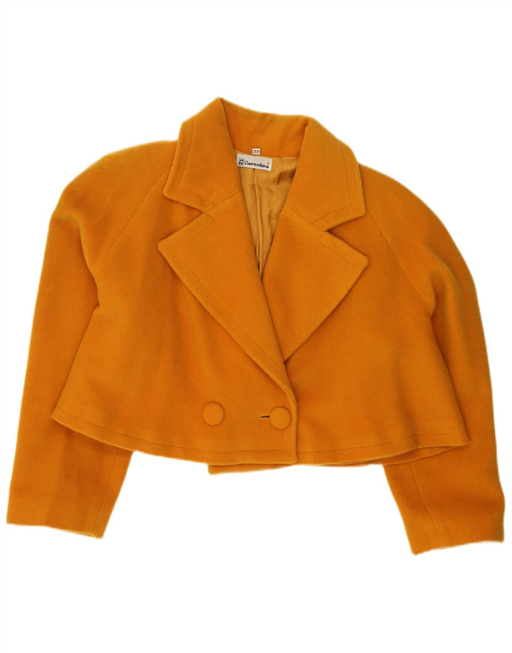 Vintage Dame Oversized Crop Blazer Jacket IT 42 Medium Yellow
