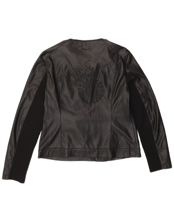 Desigual Biker-jakke i imiteret læder til kvinder EU 46 XL sort polyurethan
