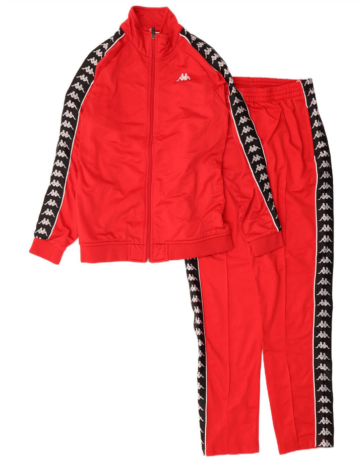 Kappa Womens Graphic Full Tracksuit UK 16 Large Red Colourblock Polyester