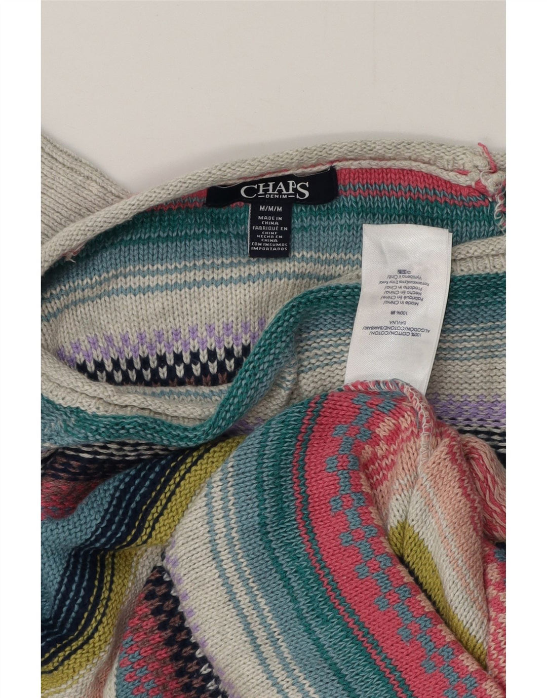 CHAPS Dame Boat Neck Jumper Sweater UK 14 Medium Flerfarvet Stribet