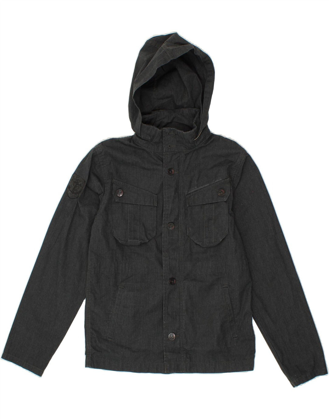 VANS Boys Hooded Utility Jacket 11-12 Years Large  Grey Cotton Vintage Vans and Second-Hand Vans from Messina Hembry 