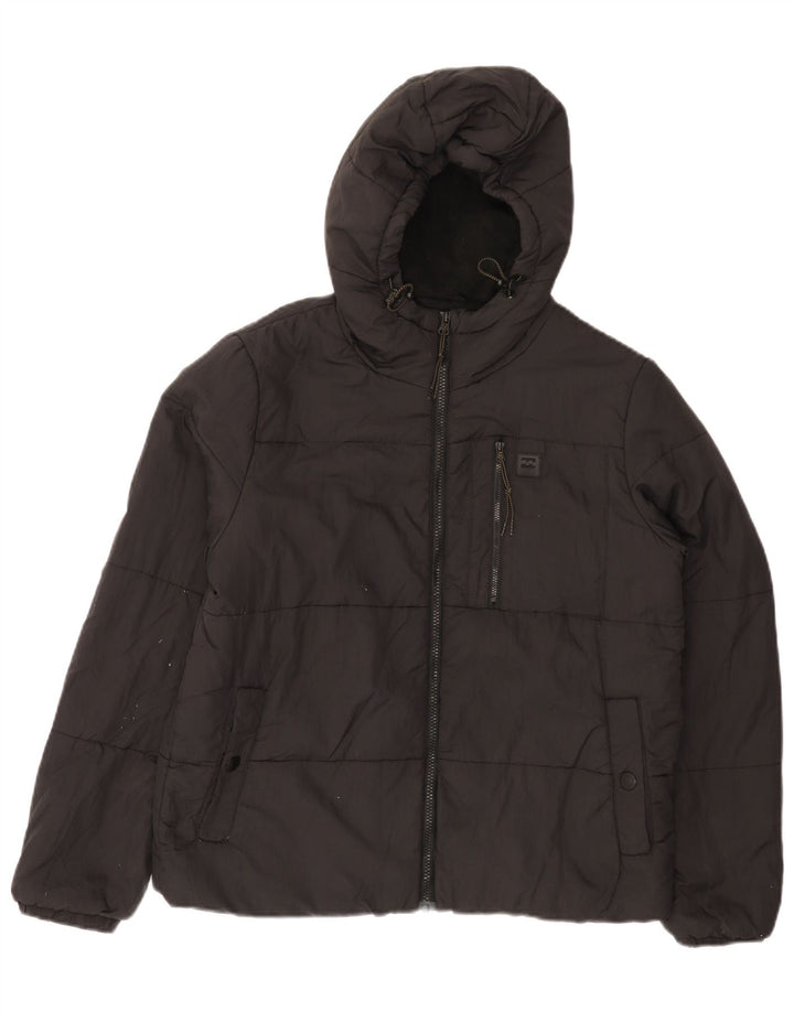 Billabong Herre hættepolstret jakke UK 38 Medium Sort Nylon